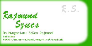 rajmund szucs business card